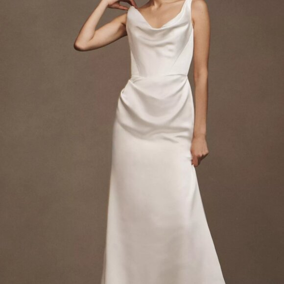 Wtoo by Watters Gigi Draped U-Neck Column Wedding Gown Size 6 - Picture 6 of 8